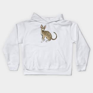 Cat - Cornish Rex - Tabby Kids Hoodie